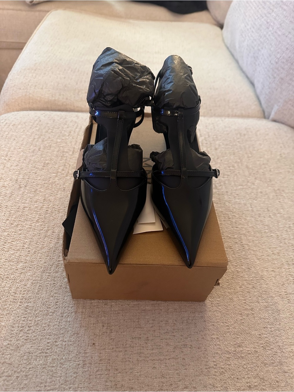 Mango KITTEN-HEEL LEATHER SHOES Leather Women’s Pumps - Black